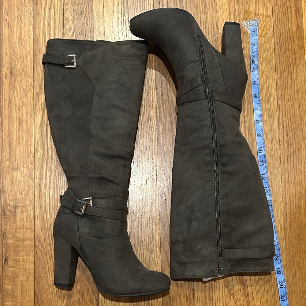 Top Moda Brown/Olive Green Knee-High Boots